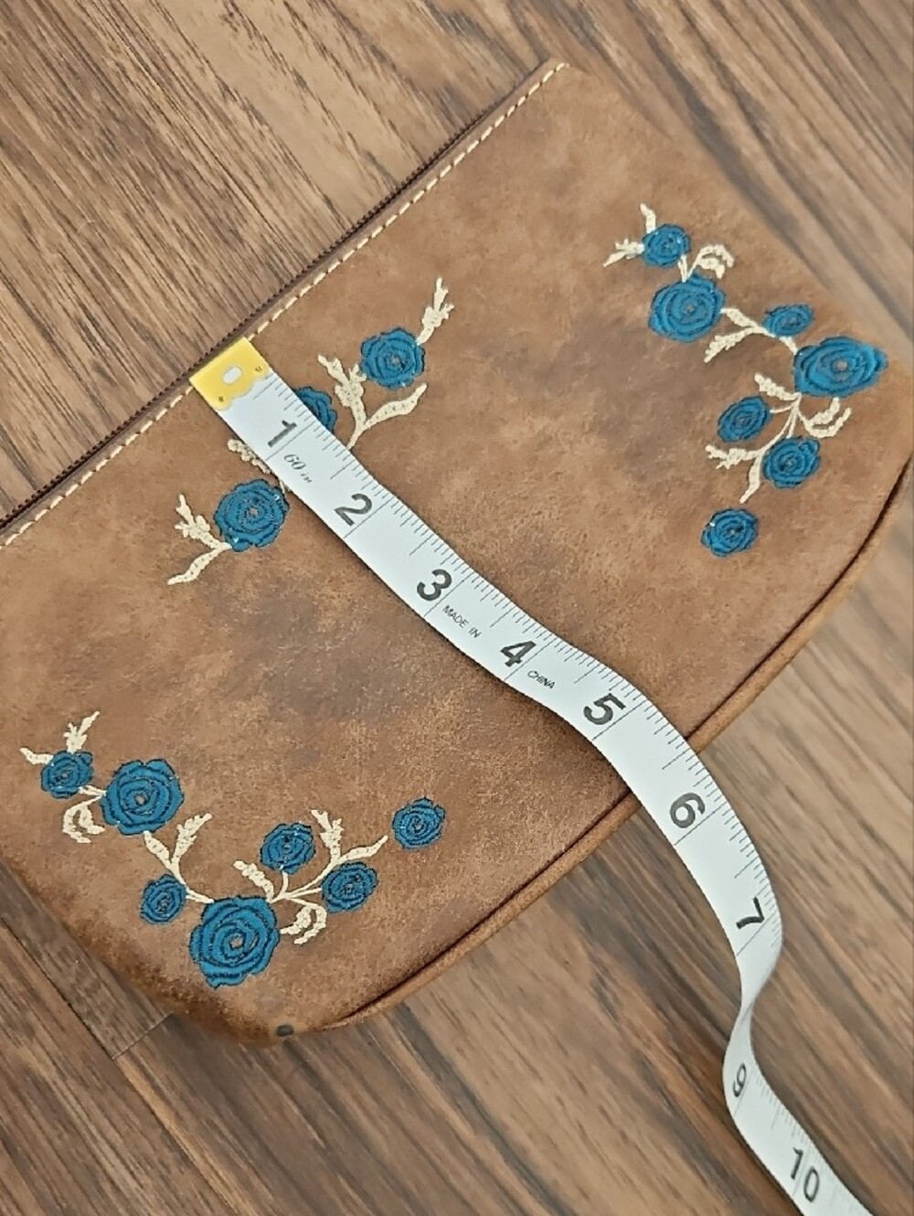 Justin Embroidered Wristlet Wallet Brown Floral - Picture 10 of 12